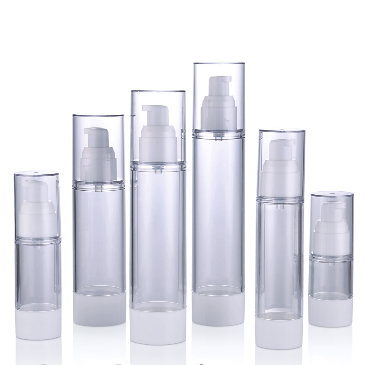 15ml 30ml 50ml 80ml 100ml 120 ml Fabrica de stoc Stock Clear PP PS Loțiune fără aer Emulsie Emulsie Spray Cosmetic Plastic Sticlă L01