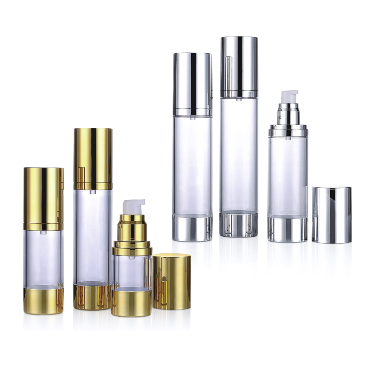 15ml 30ml 50ml 80ml 100 ml 120 ml argint loțiune personalizată loțiune de ulei esențial pompă de ceață pulverizare ambalaj cosmetic fără aer L04