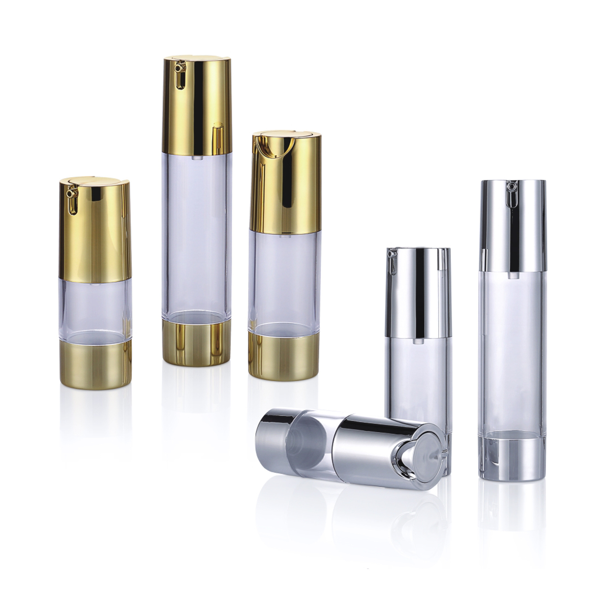 15ml 30ml 50ml din aluminiu popular din aluminiu U-tip Duzeu loțiune sticlă auriu Gold transparent Essence Press Sticla Logo disponibil L05