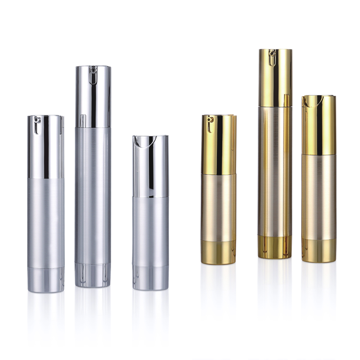 15ml 20ml 30 ml loțiune în formă de U, sticlă fără aer, sticlă personalizată de lux Îngrijirea pielii argintii Siltan fără aer L06