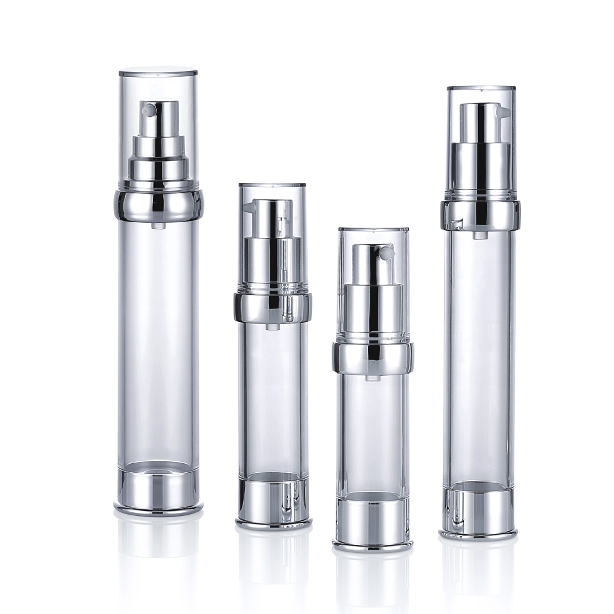 15ml 20ml 30ml 50ml mai multe dimensiuni transparente de argint pompă de presă de argint Esence loțiune din plastic fără aer pompă L08