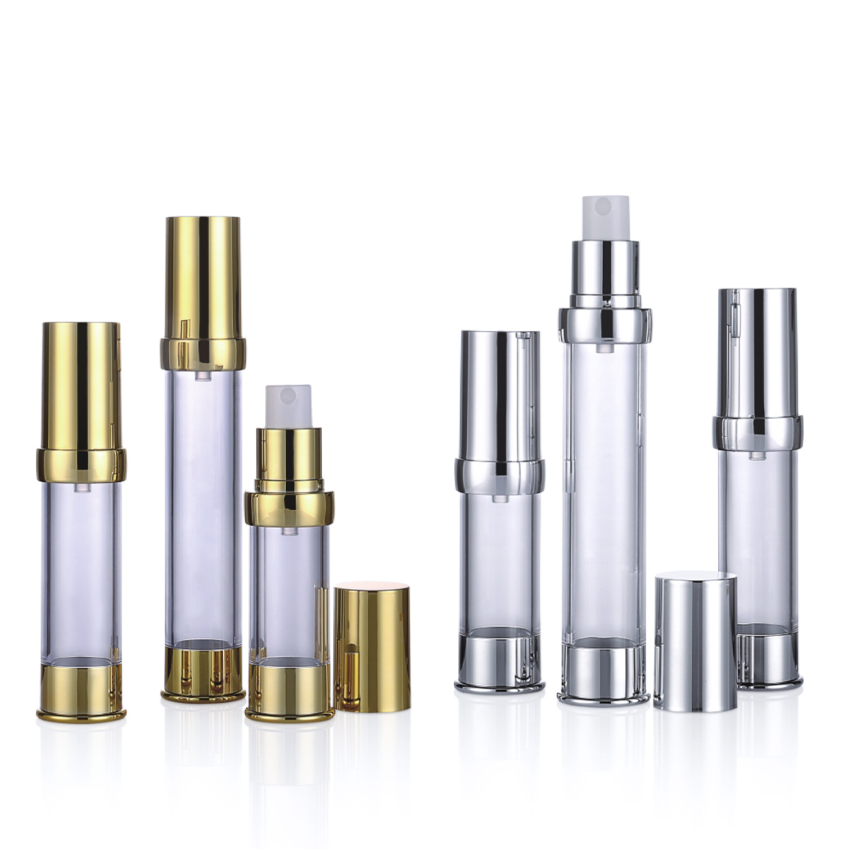 15ml 20ml 30ml 50ml Mini strălucitor de aur/argint fără pompă fără pompă cu pompă L08