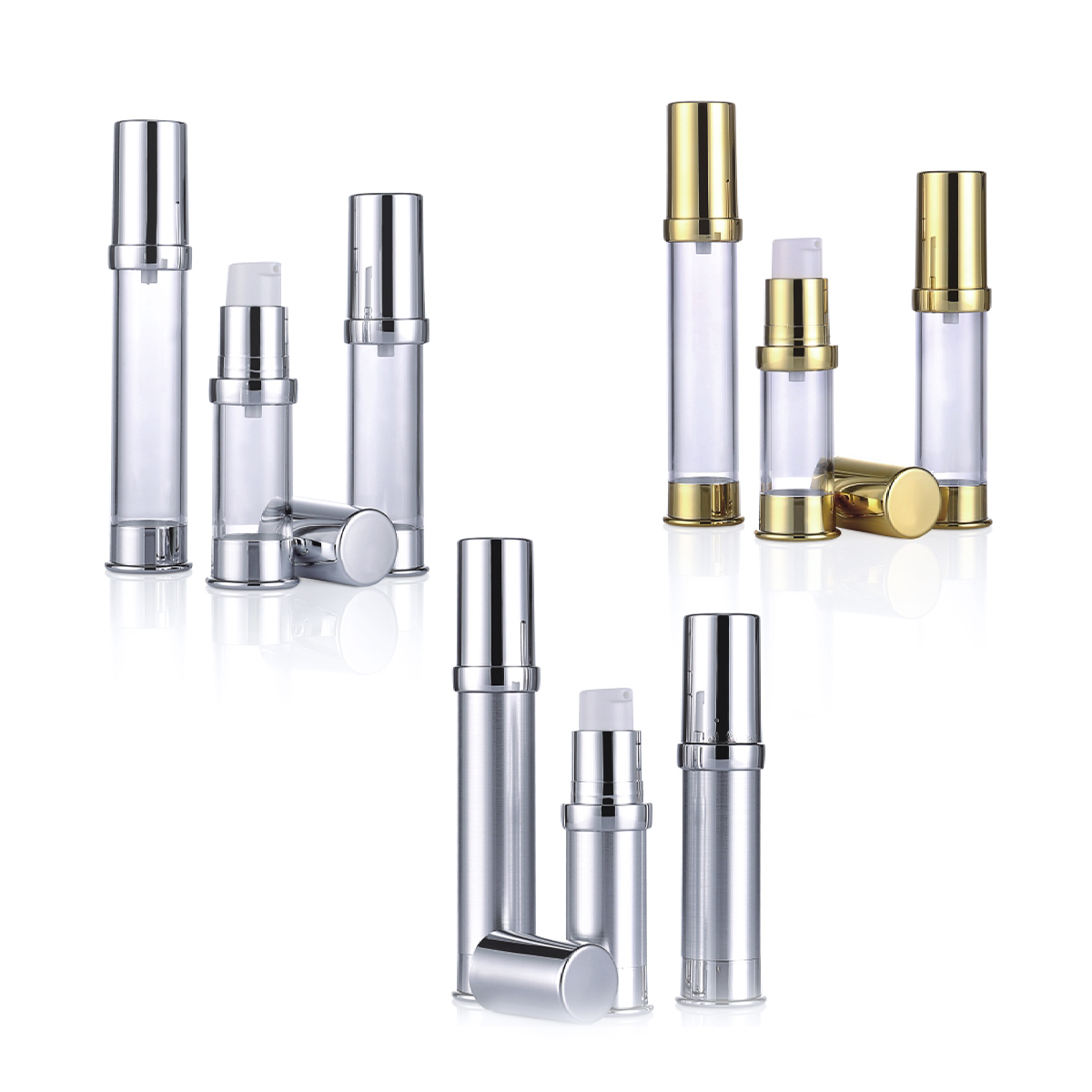 15 ml 20ml 30 ml din plastic argintiu din aur loțiune mică LOTION fără aer pompă pentru probă L09