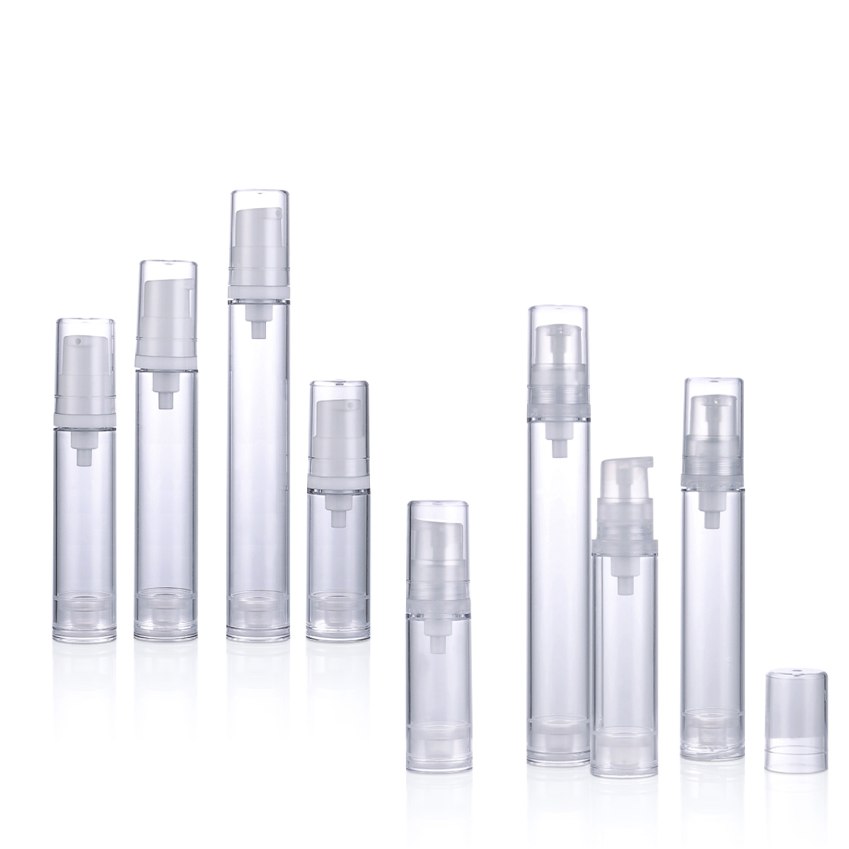 5ml 10ml 12ml 15ml cilindru pp loțiune transparentă fără pompă fără aer loțiune botdă cosmetică cosmetică spray flacon de vid l12