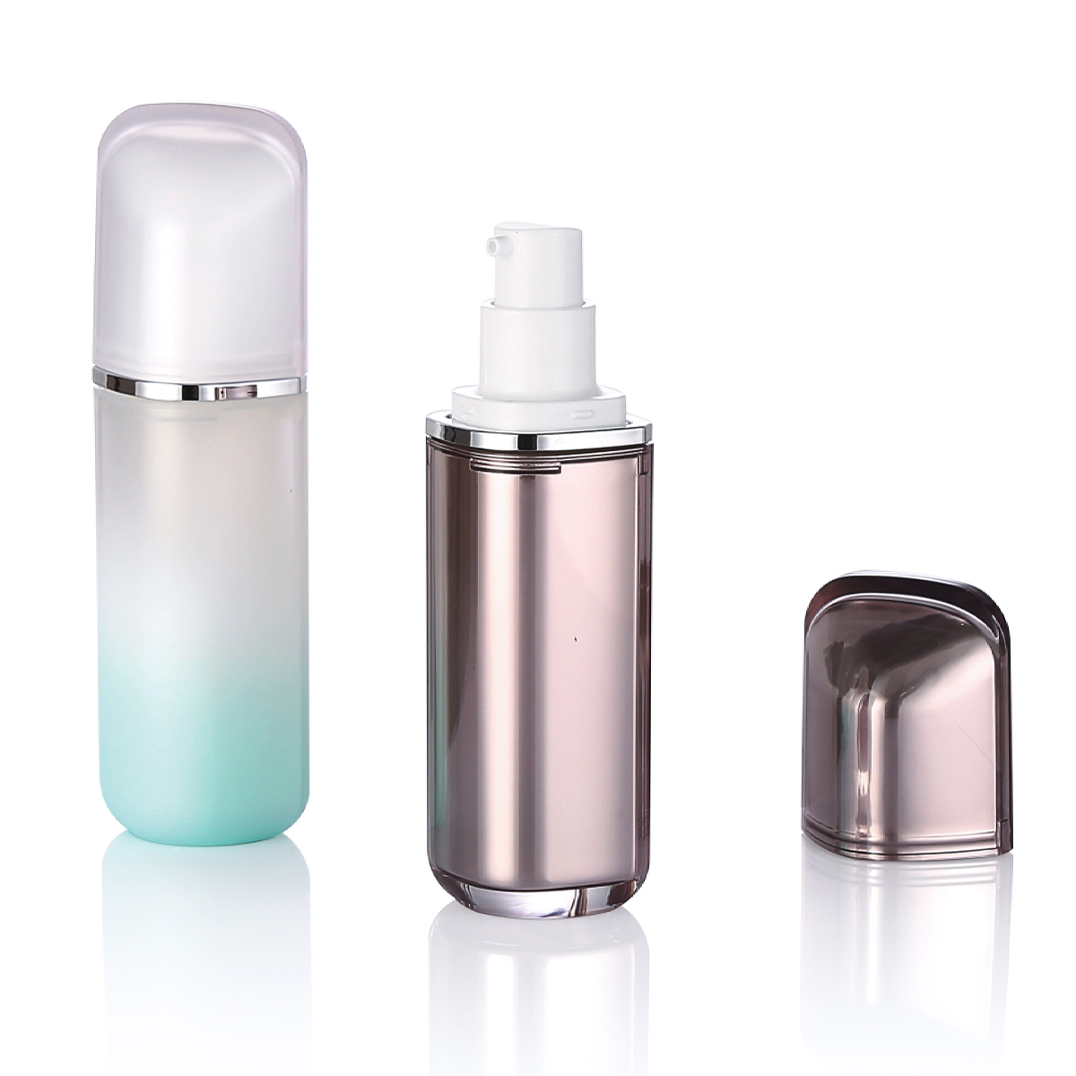 Borcane cosmetice de 30 ml sticle de piele din plastic Sticle de loțiune gradient cu pompă L14